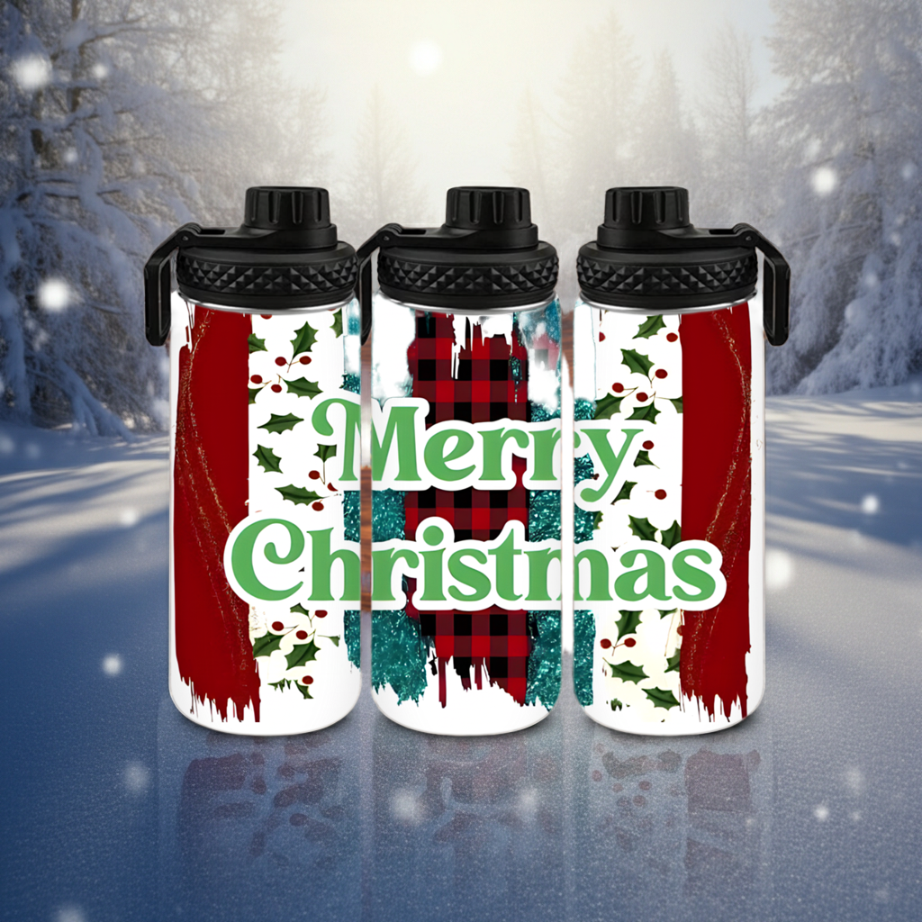 Merry Christmas Drip Tumbler | Red & Green Holiday Cup