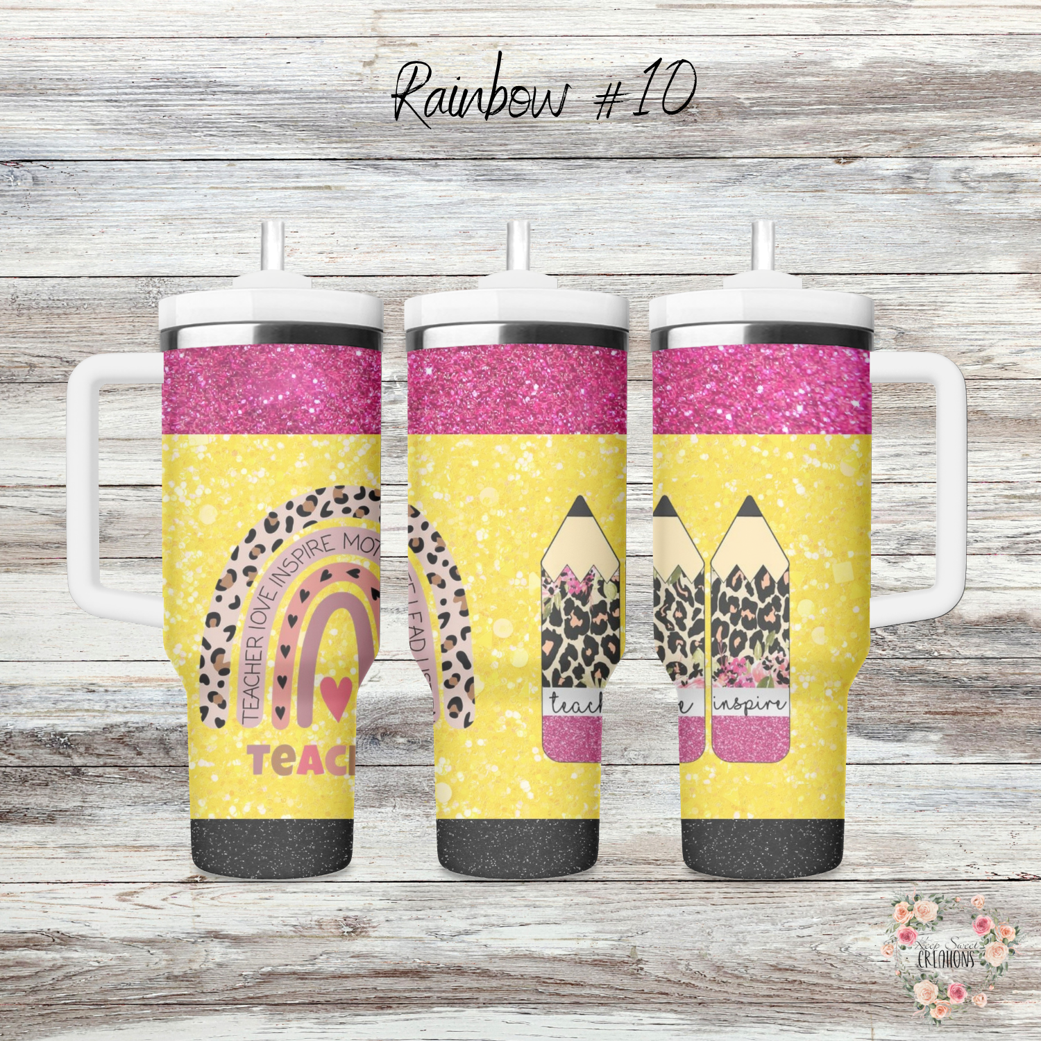 Rainbow Teacher Tumbler – Colorful Teacher Gift Collection