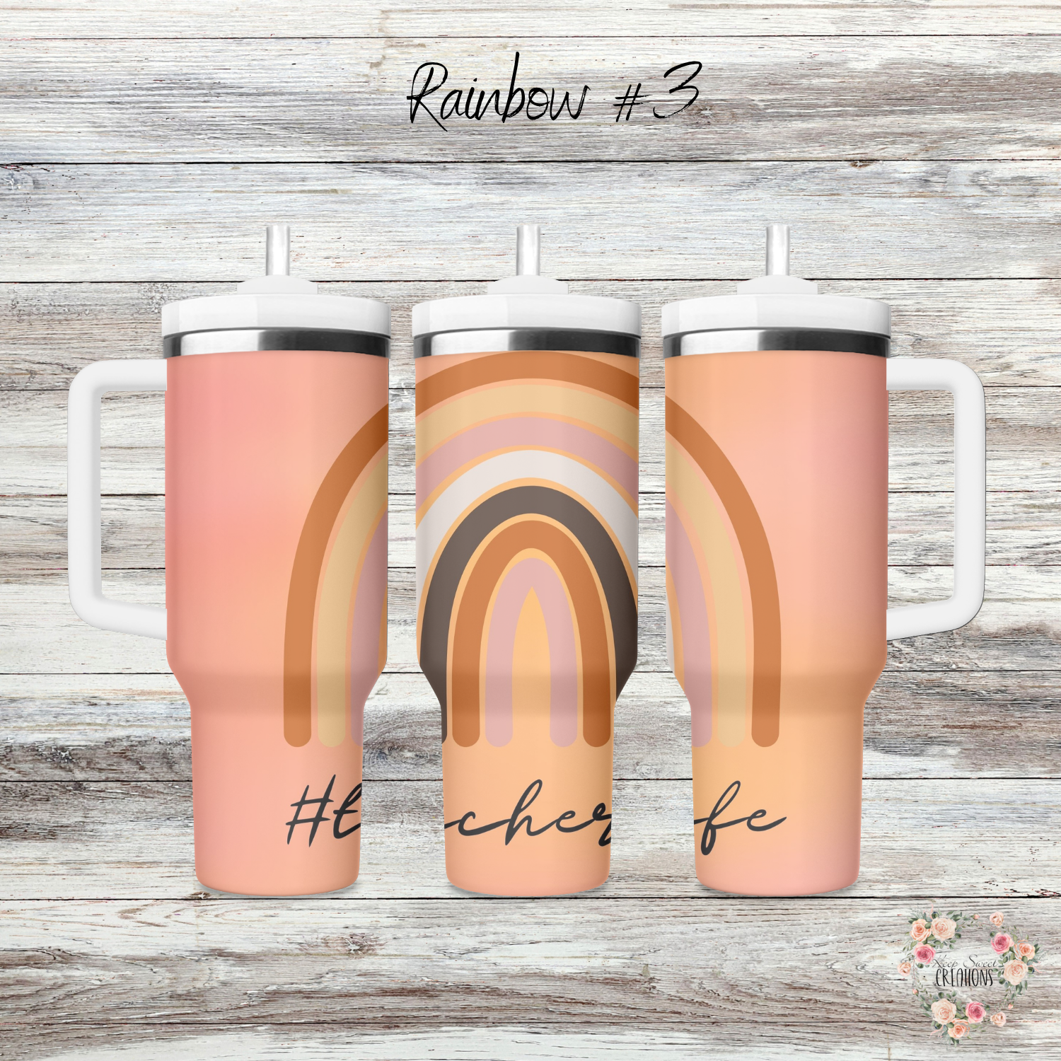 Rainbow Teacher Tumbler – Colorful Teacher Gift Collection
