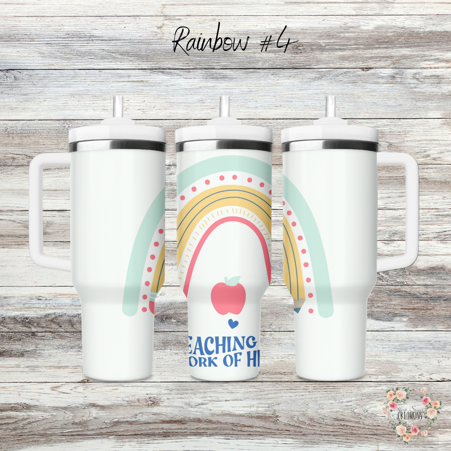 Rainbow Teacher Tumbler – Colorful Teacher Gift Collection