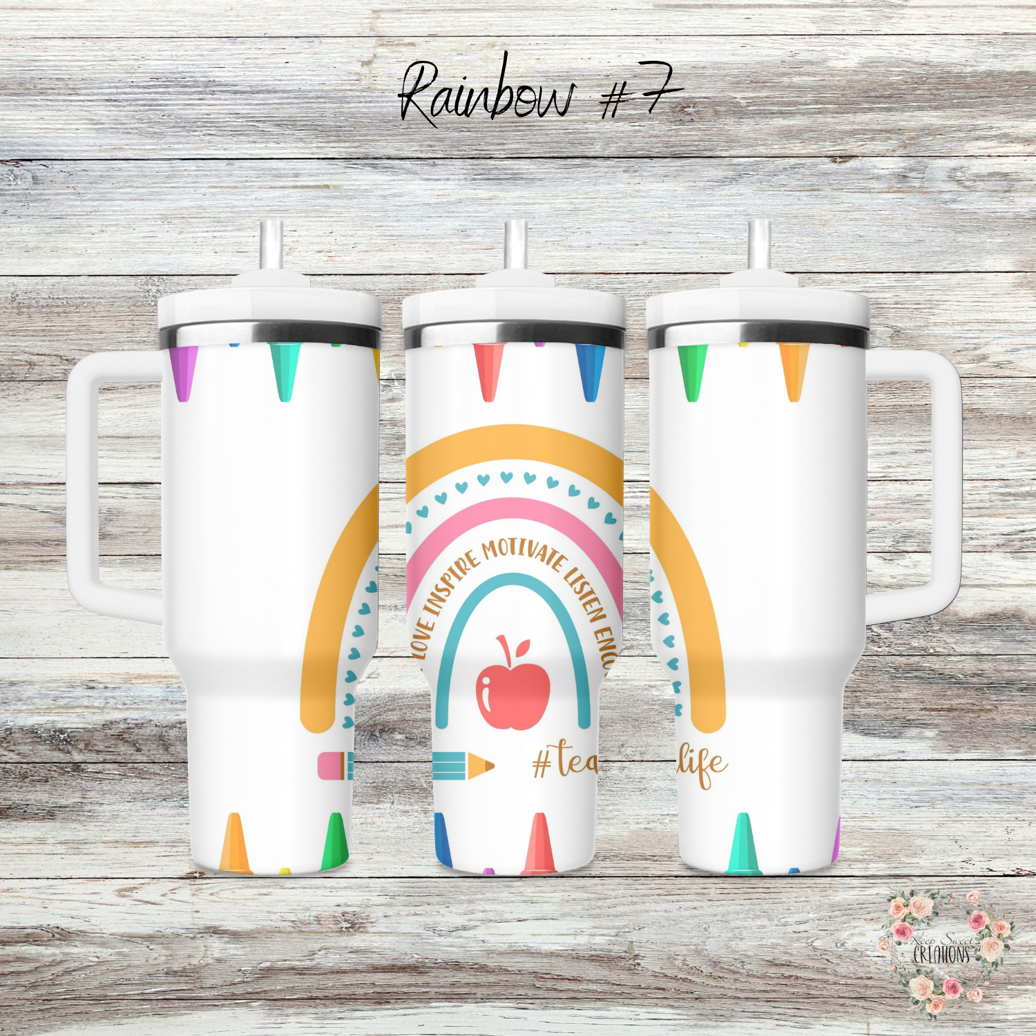 Rainbow Teacher Tumbler – Colorful Teacher Gift Collection