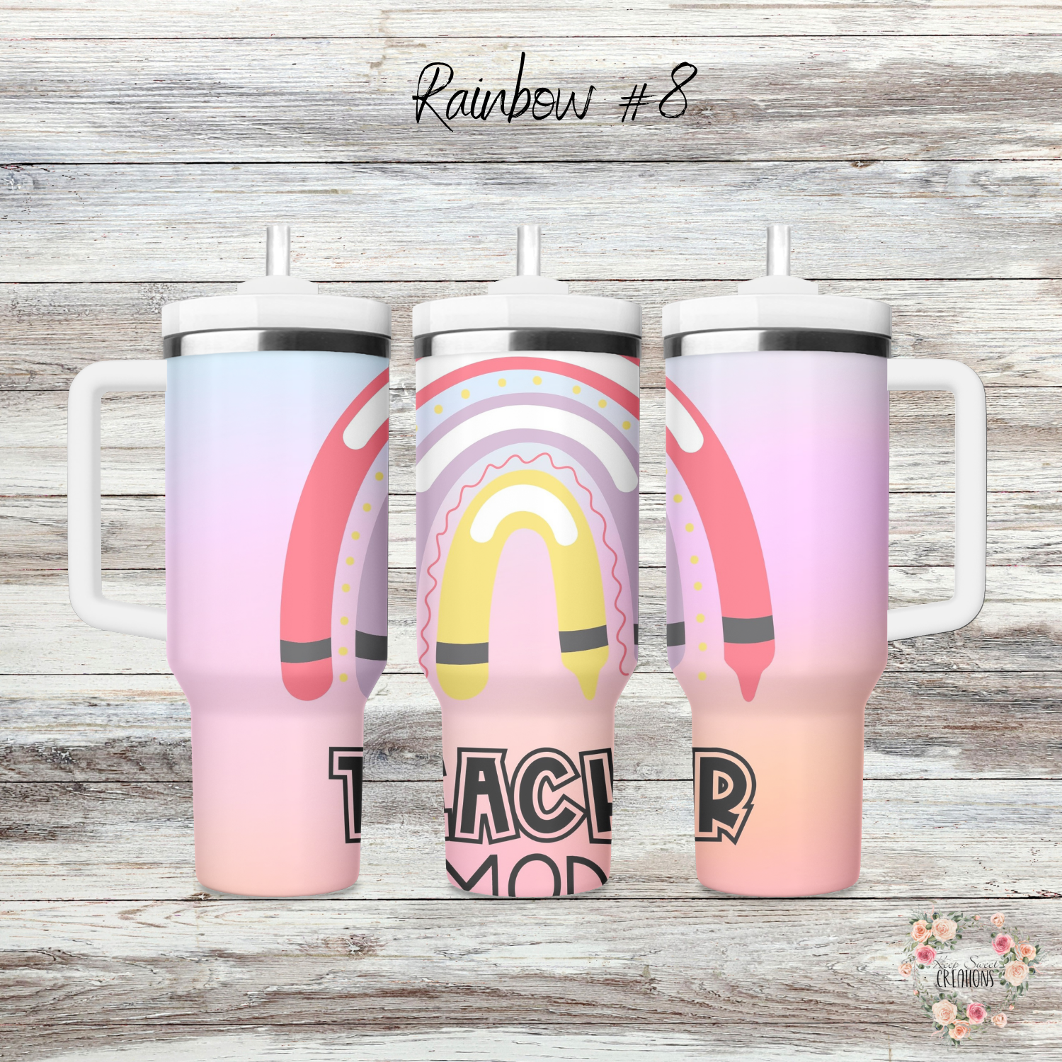 Rainbow Teacher Tumbler – Colorful Teacher Gift Collection
