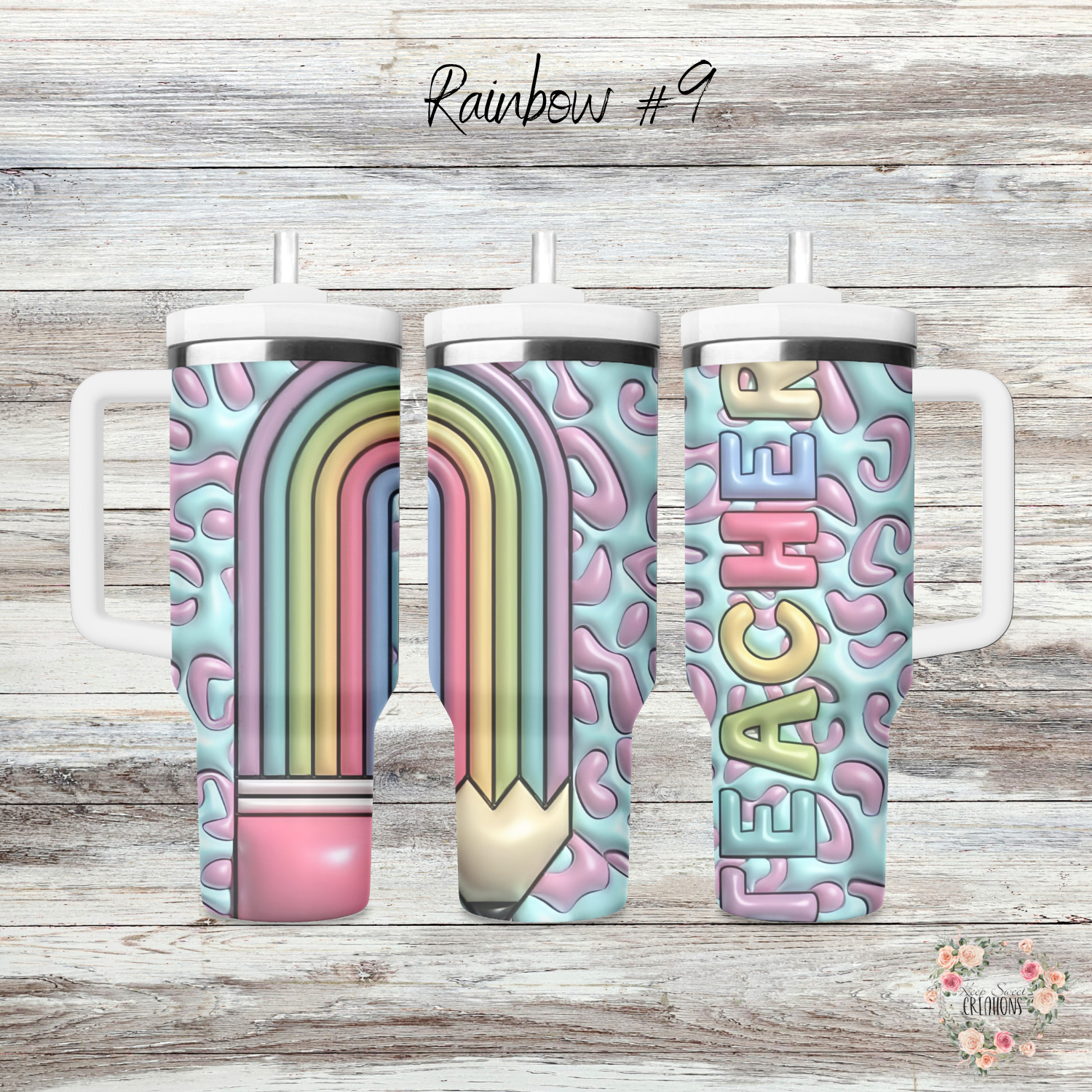 Rainbow Teacher Tumbler – Colorful Teacher Gift Collection