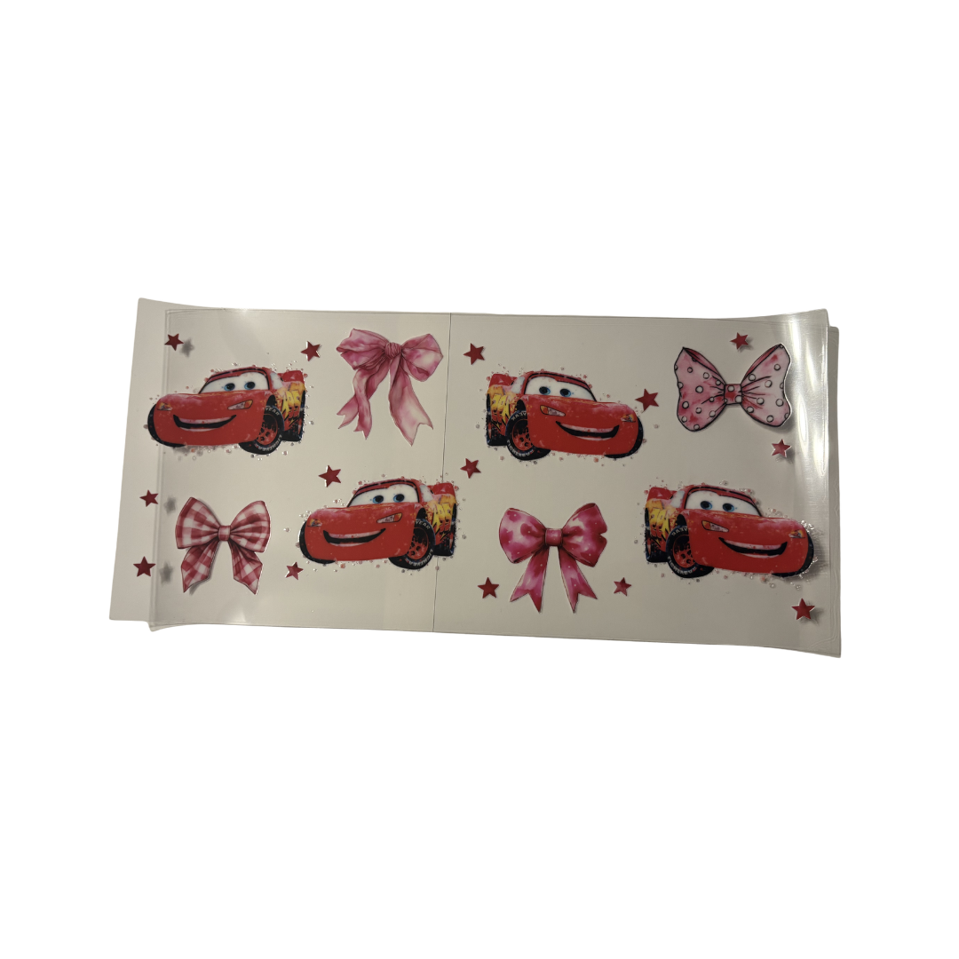 Red Race Car Bow DTF - Wrap