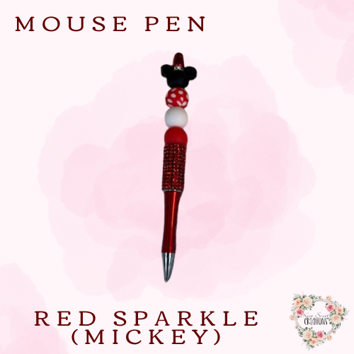 Mouse Beaded Pens – Cute Polka Dot Pen | Disney-Inspired Stationery Gift for Teachers, Students &amp; Mouse Fans