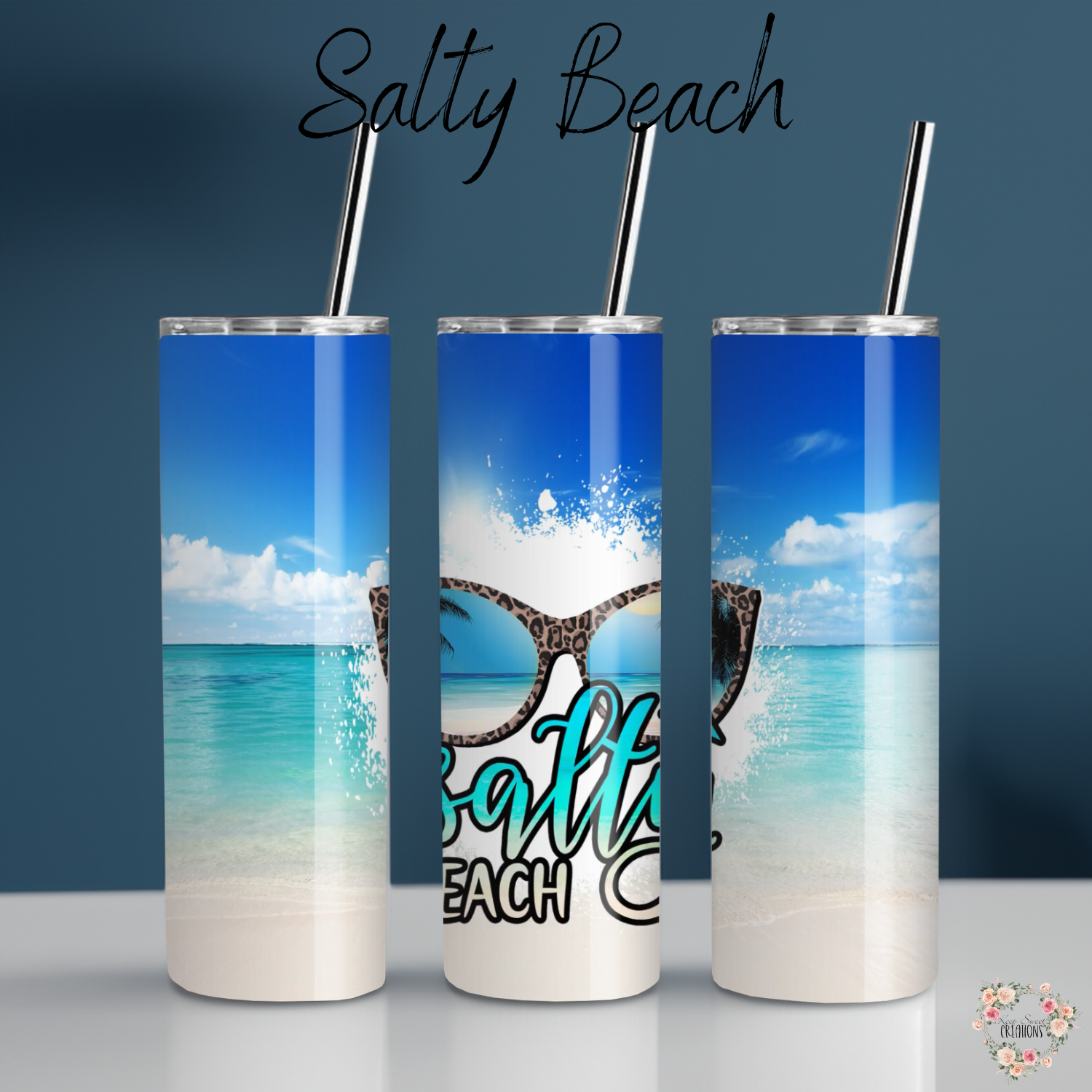 Sassy ocean-inspired sublimation tumbler – Salty Beach design