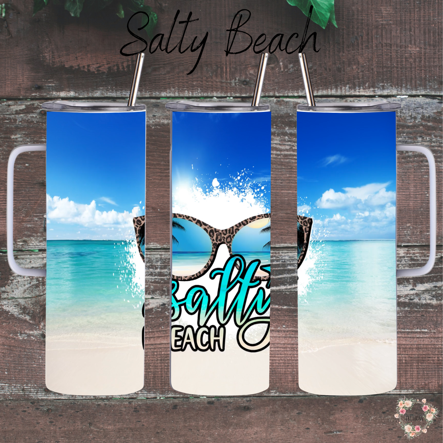 Sassy ocean-inspired sublimation tumbler – Salty Beach design