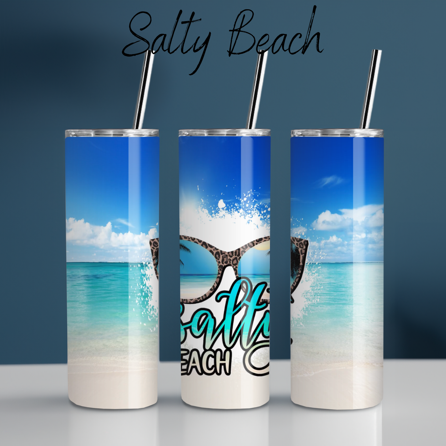 Sassy ocean-inspired sublimation tumbler – Salty Beach design