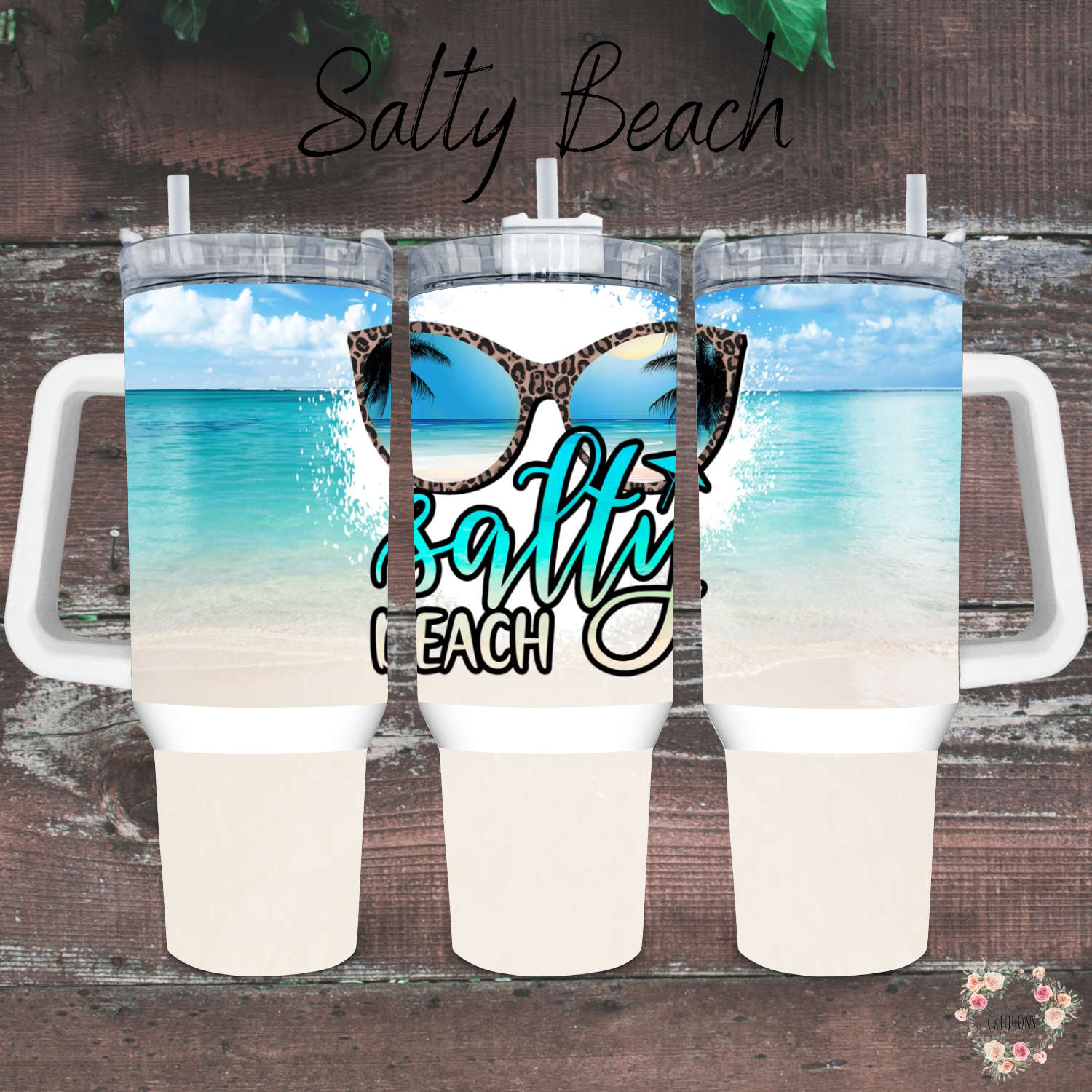 Sassy ocean-inspired sublimation tumbler – Salty Beach design