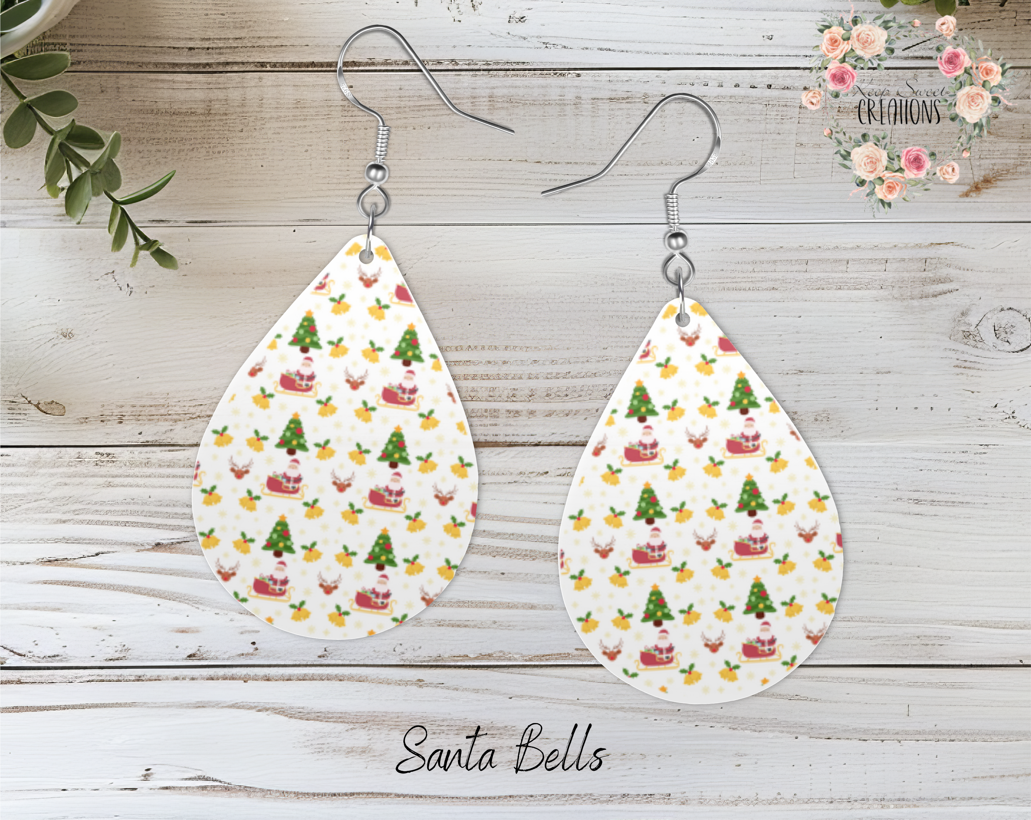 Christmas Santa Teardrop Earrings – Festive Holiday Jewelry