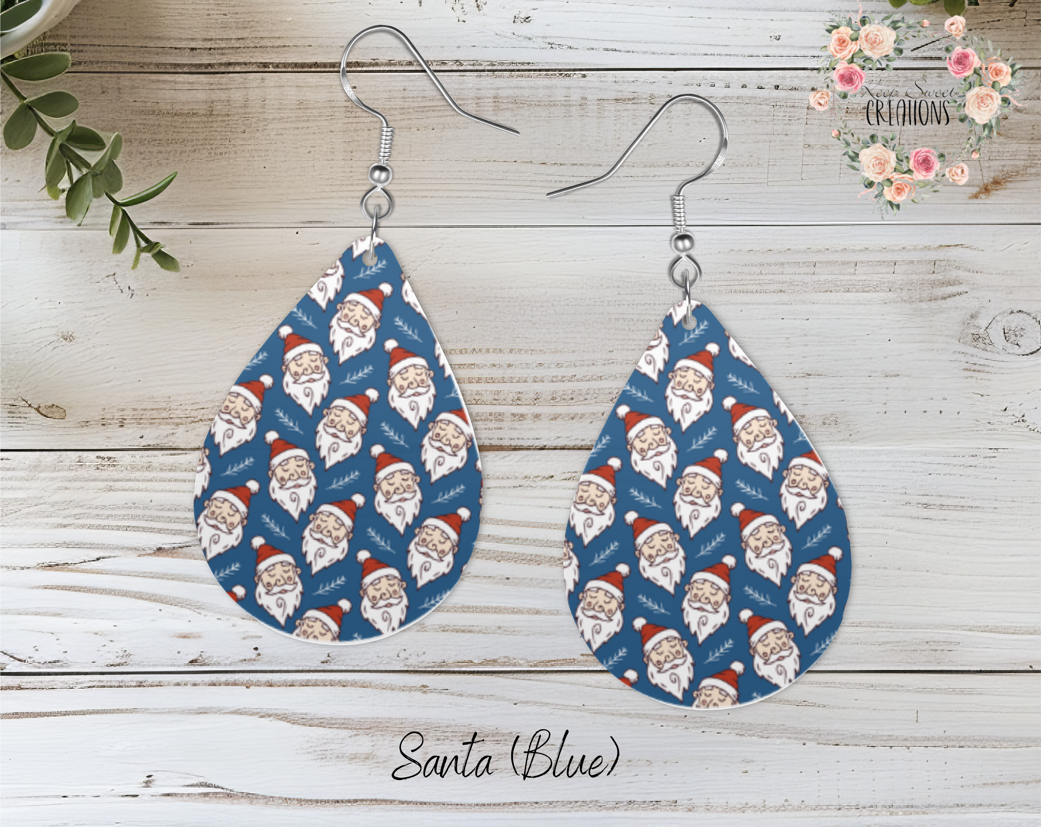 Christmas Santa Teardrop Earrings – Festive Holiday Jewelry