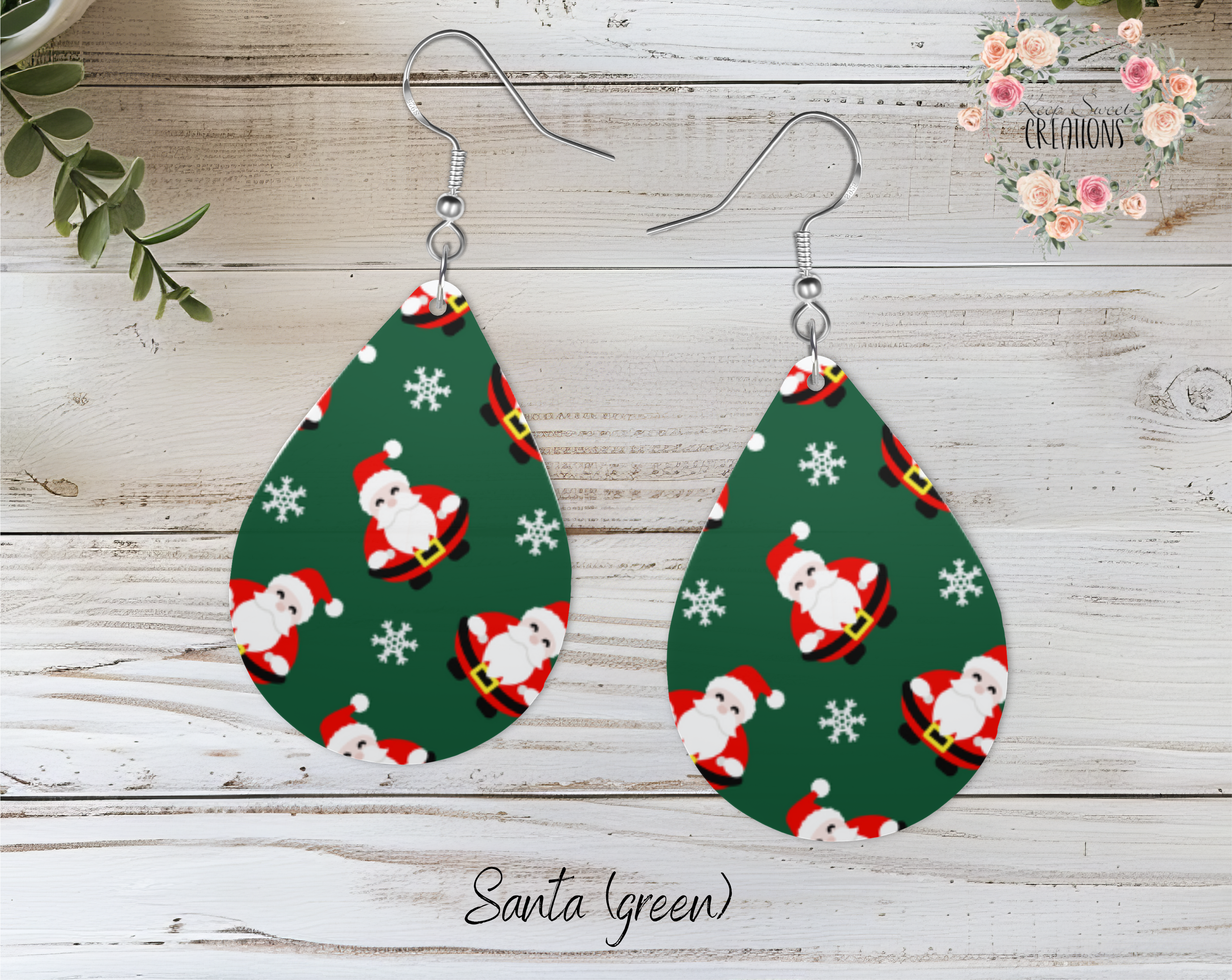 Christmas Santa Teardrop Earrings – Festive Holiday Jewelry