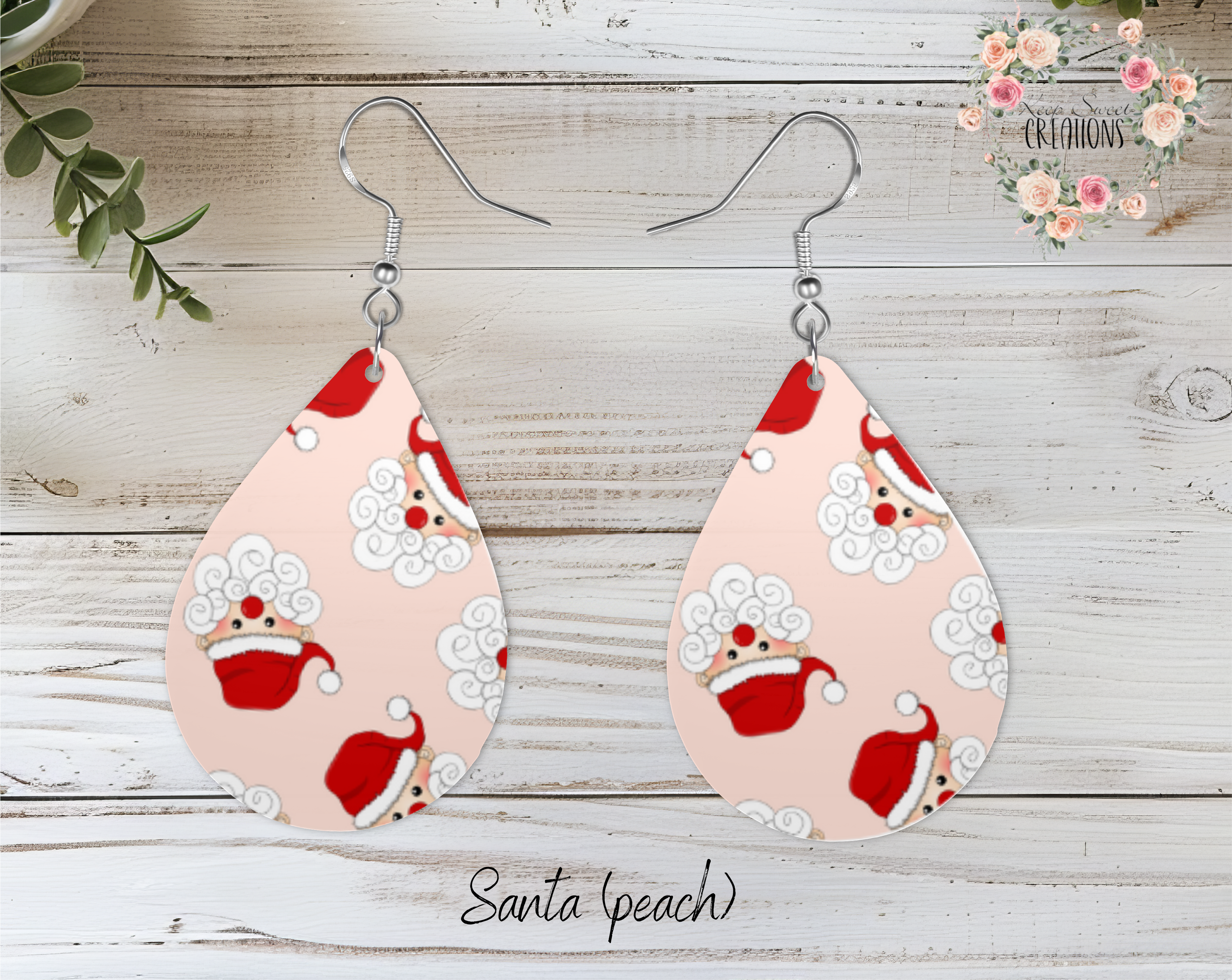 Christmas Santa Teardrop Earrings – Festive Holiday Jewelry