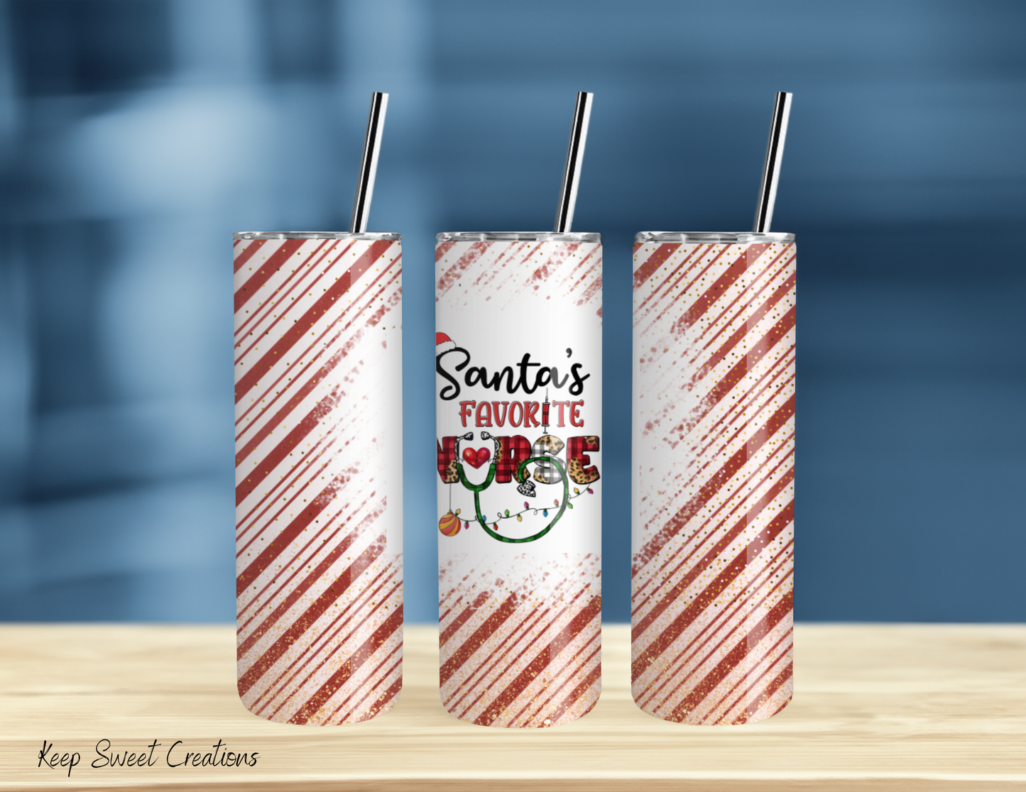 Santa’s Favorite Nurse Tumbler | Christmas Nurse Cup