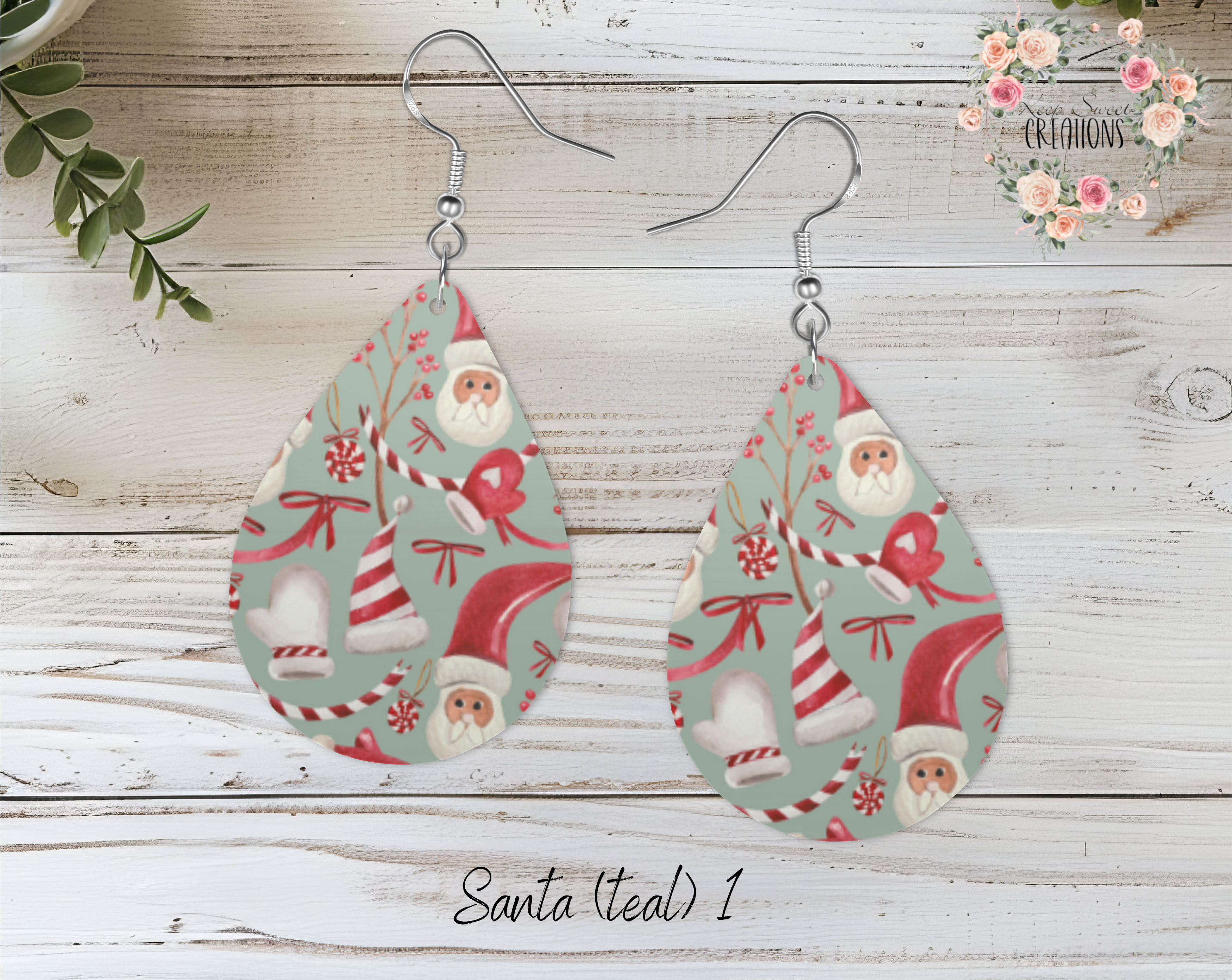 Christmas Santa Teardrop Earrings – Festive Holiday Jewelry