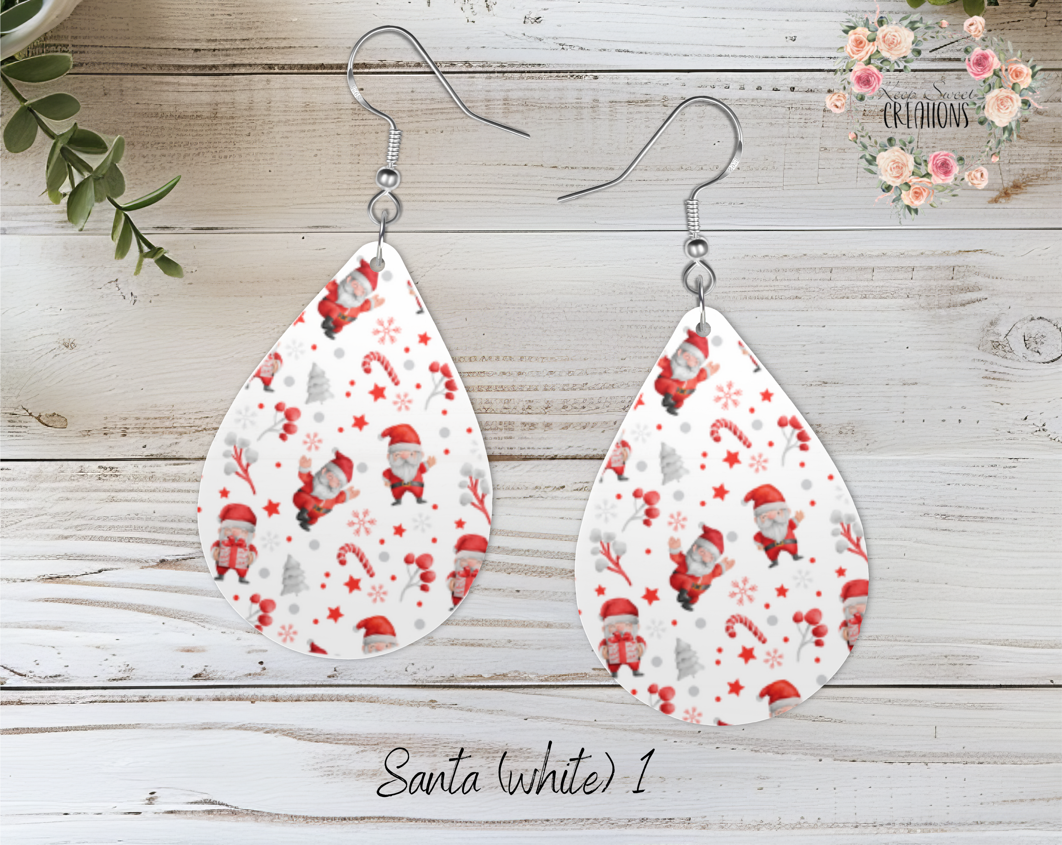 Christmas Santa Teardrop Earrings – Festive Holiday Jewelry