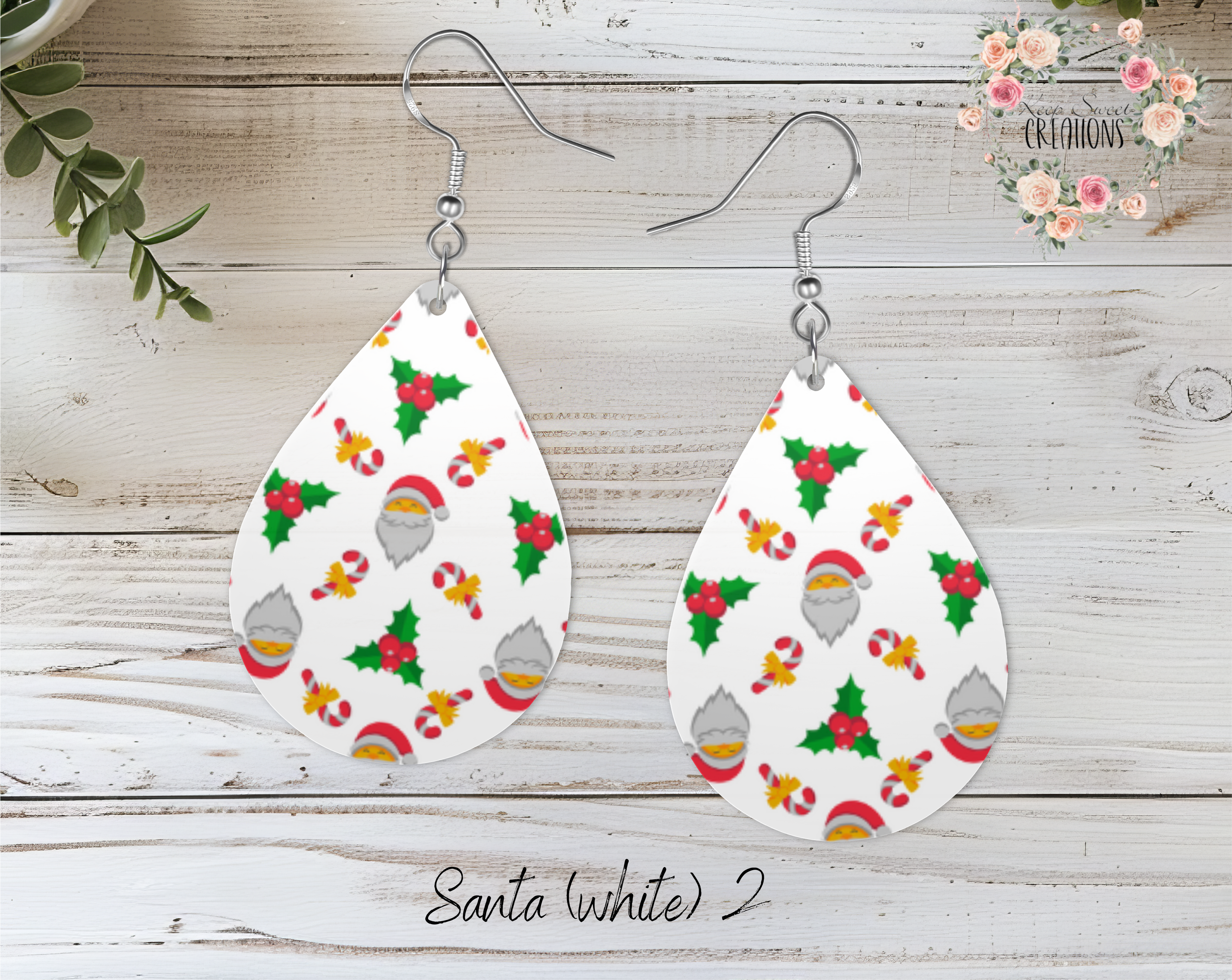 Christmas Santa Teardrop Earrings – Festive Holiday Jewelry