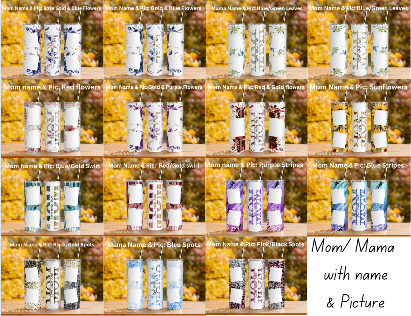 Personalized Mom & Mama Photo Tumblers | Custom Name Gifts