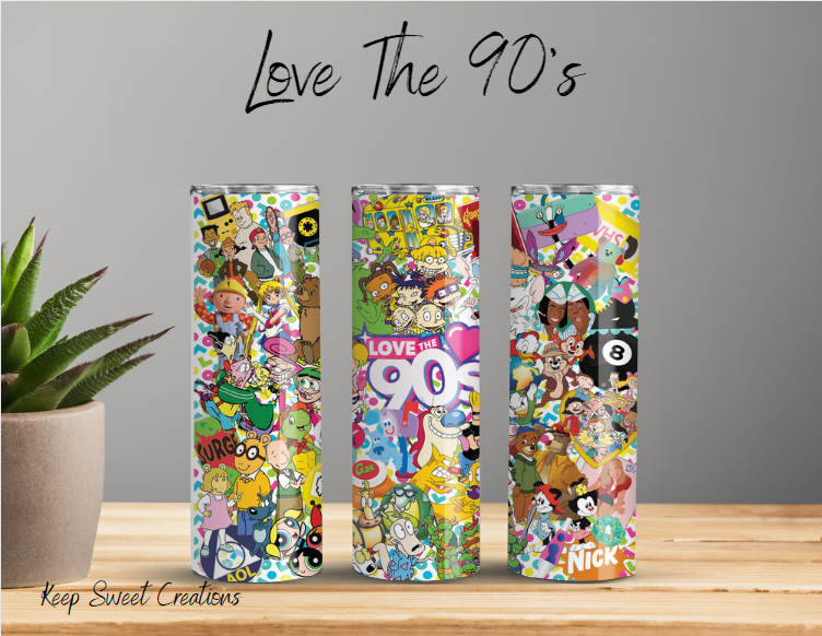 Love the 90s Tumbler – Retro Nostalgia Drinkware
