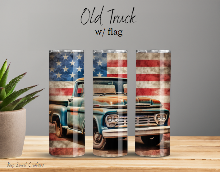 Old Truck w/flag