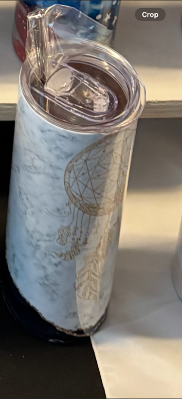 Marble Dreamcatcher Tumbler – Boho Marble Cup | Gold Dreamcatcher Stainless Steel Drinkware