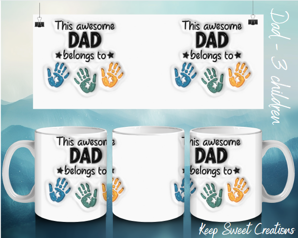 Dad Mug with 3 Kids' Names – Custom Keepsake