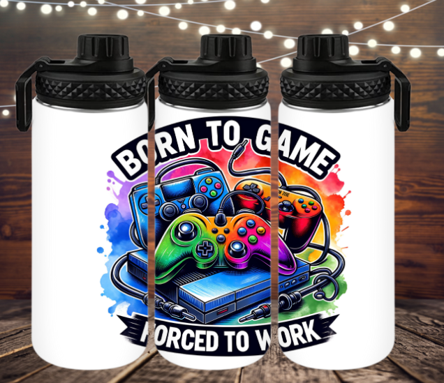 Born to Game Forced to Work Tumbler | Funny Gamer Drinkware