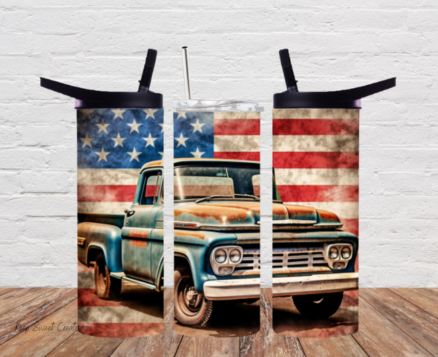 Old Truck w/flag