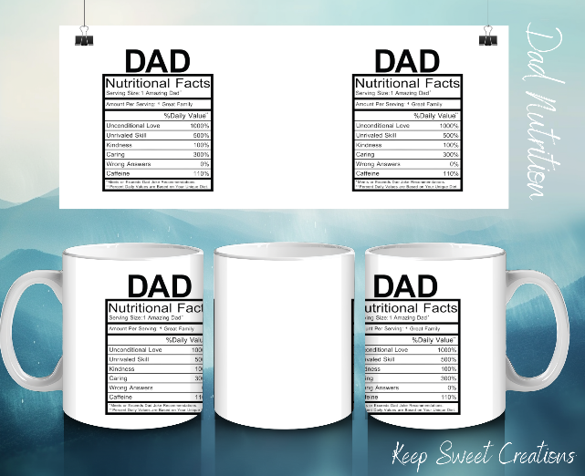 Dad Nutrition Facts Mug – Fuel Your Favorite Father
