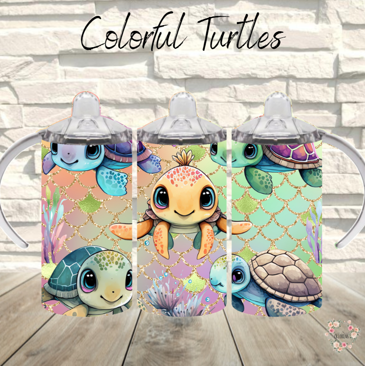 Colorful Turtle Tumbler | Ocean-Inspired Sublimation Cup