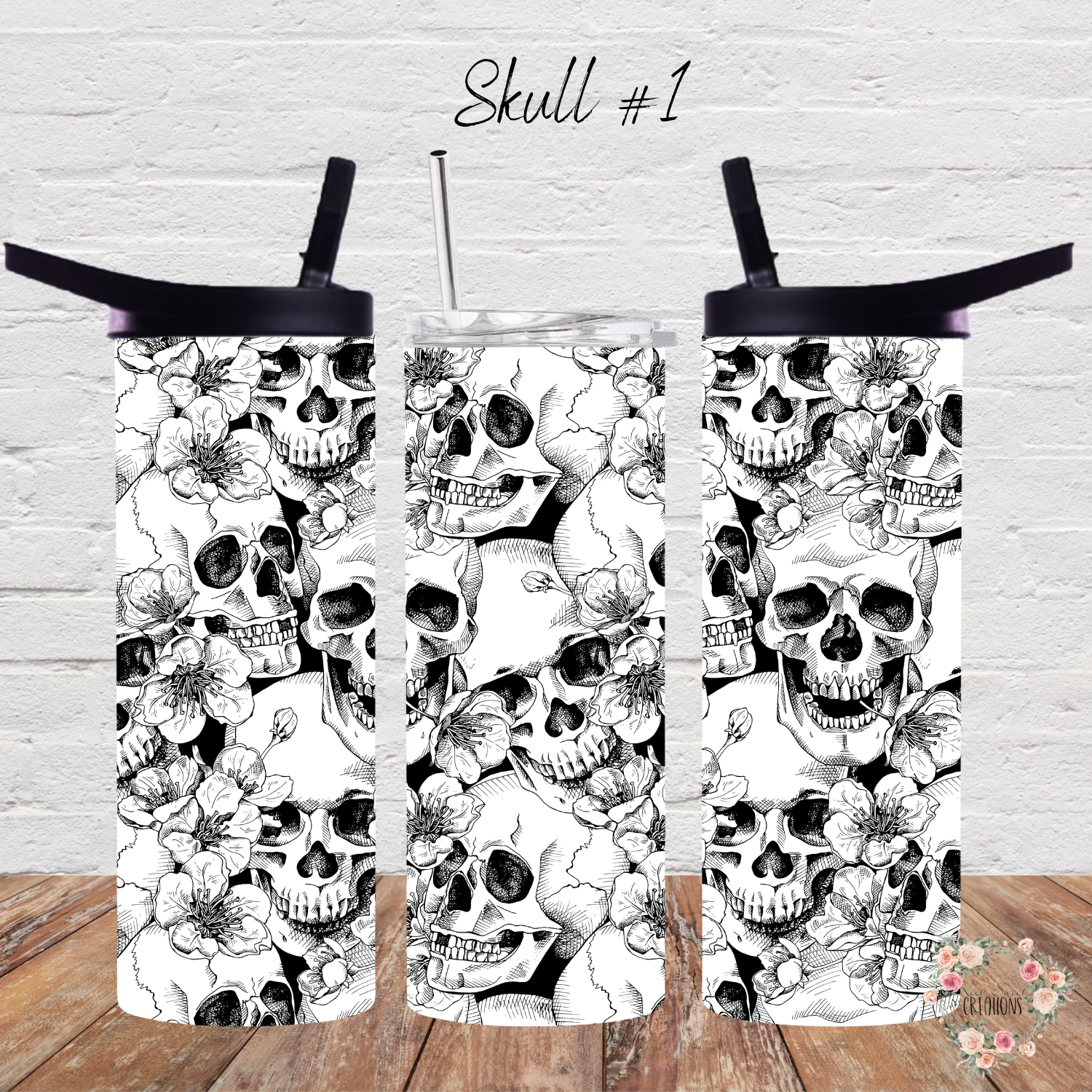 Skull Collection – Gothic Floral & Edgy Tumbler Designs