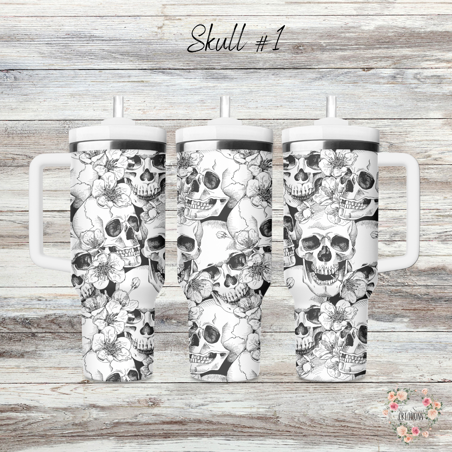 Skull Collection – Gothic Floral & Edgy Tumbler Designs