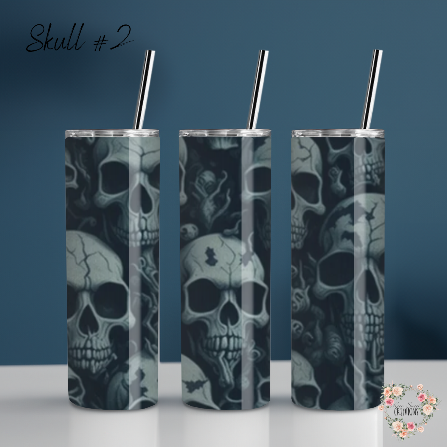 Skull Collection – Gothic Floral & Edgy Tumbler Designs