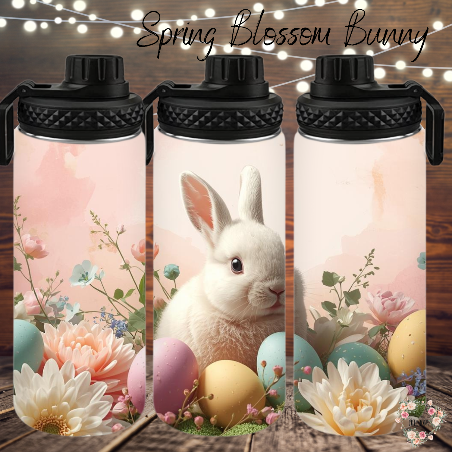 Spring Blossom Bunny Tumbler | Pastel Easter Bunny Floral Cup (11–32oz)