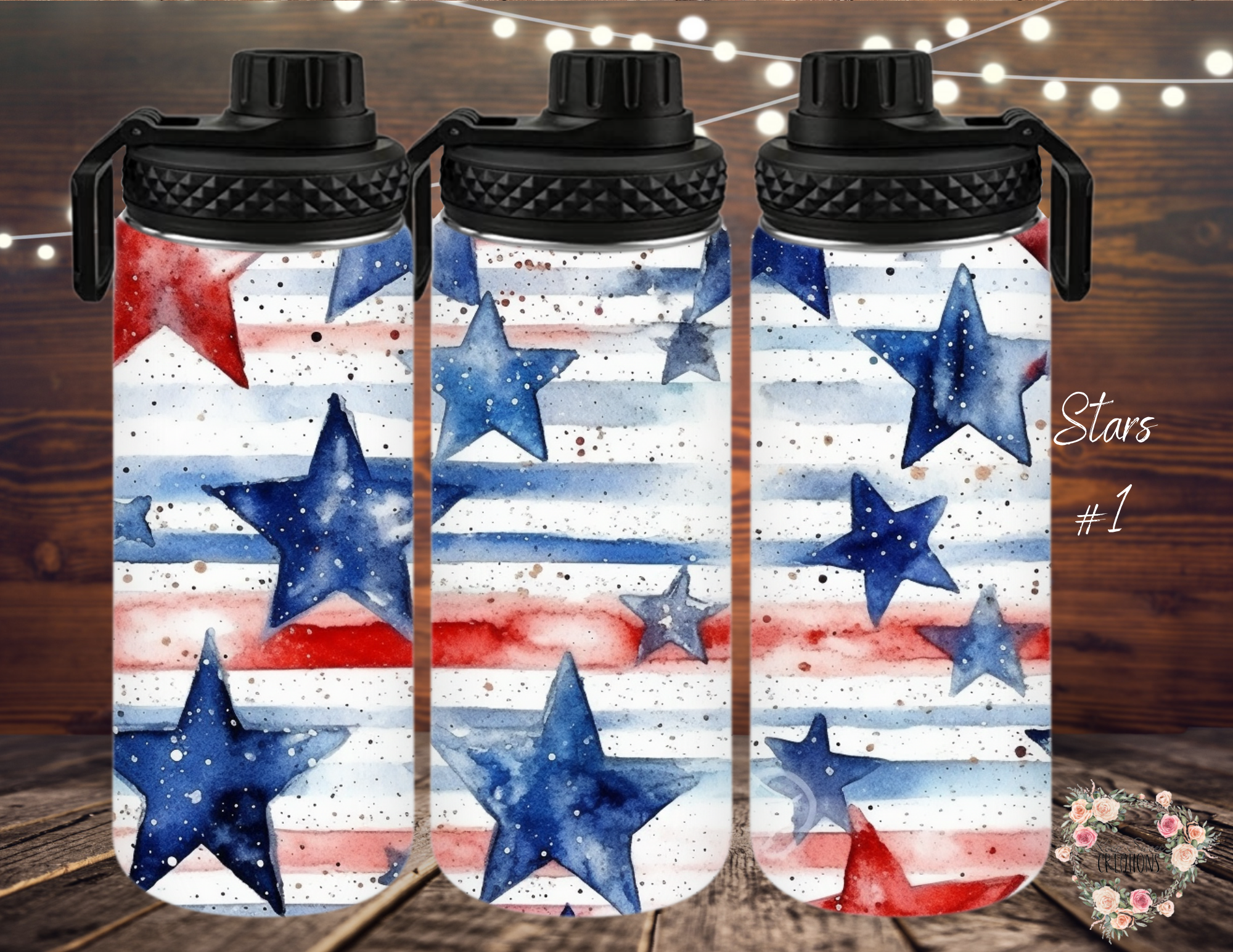 Stars & Stripes Patriotic Tumbler – Rustic Red, White & Blue Drinkware - (Stripes #1) Tumbler
