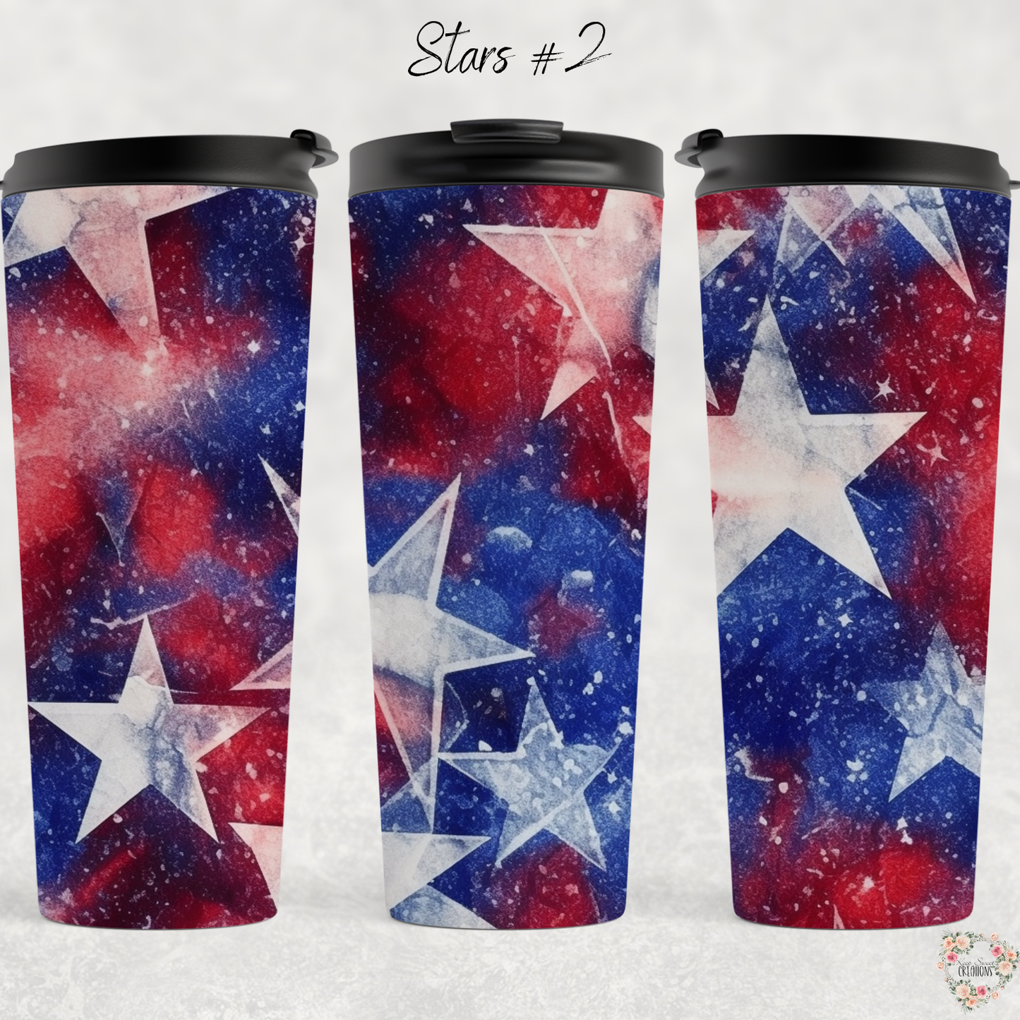 Star Tumblers – Patriotic Red, White & Blue - (Stars #2) Drinkware
