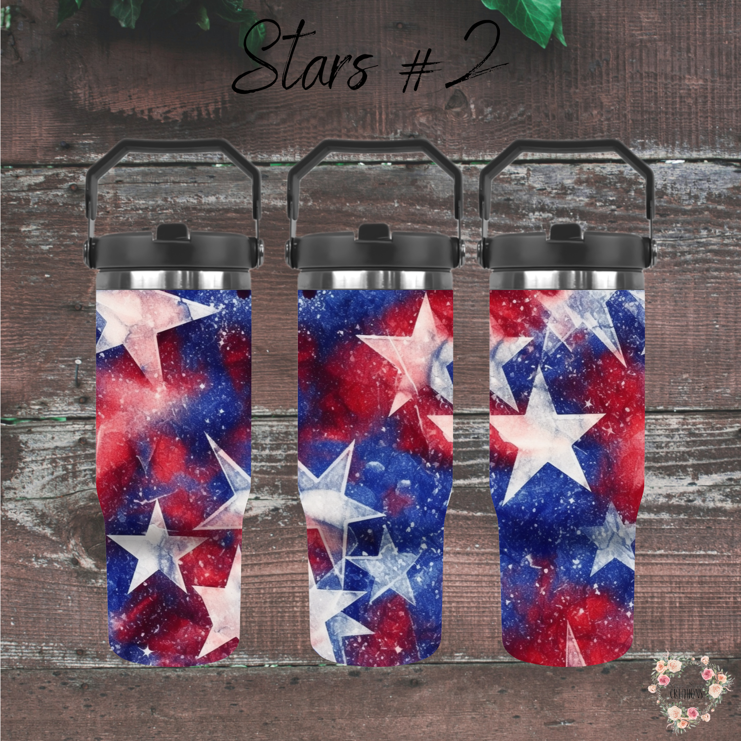 Star Tumblers – Patriotic Red, White & Blue - (Stars #2) Drinkware