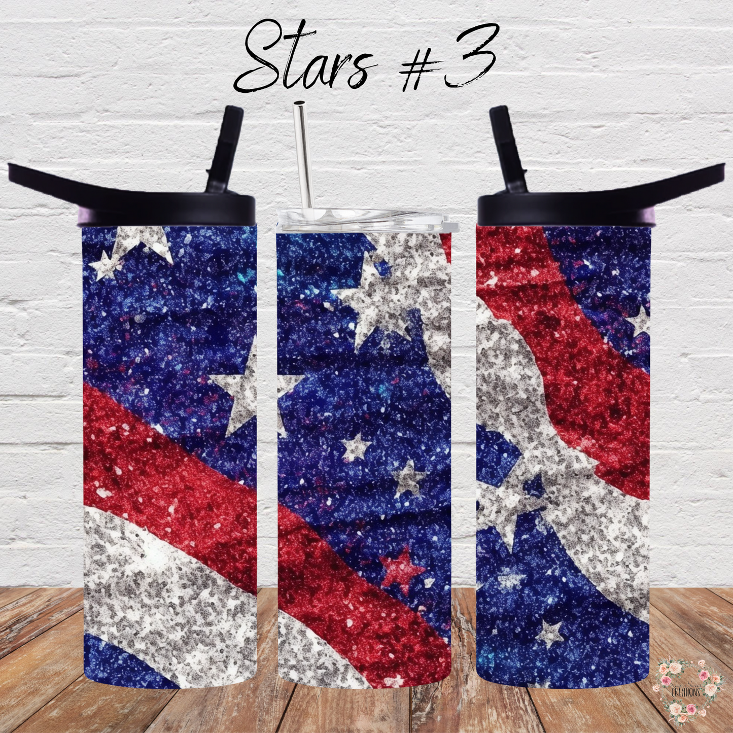 Patriotic Tumbler Collection – Sparkle with American Spirit - (Stars #3) Tumbler