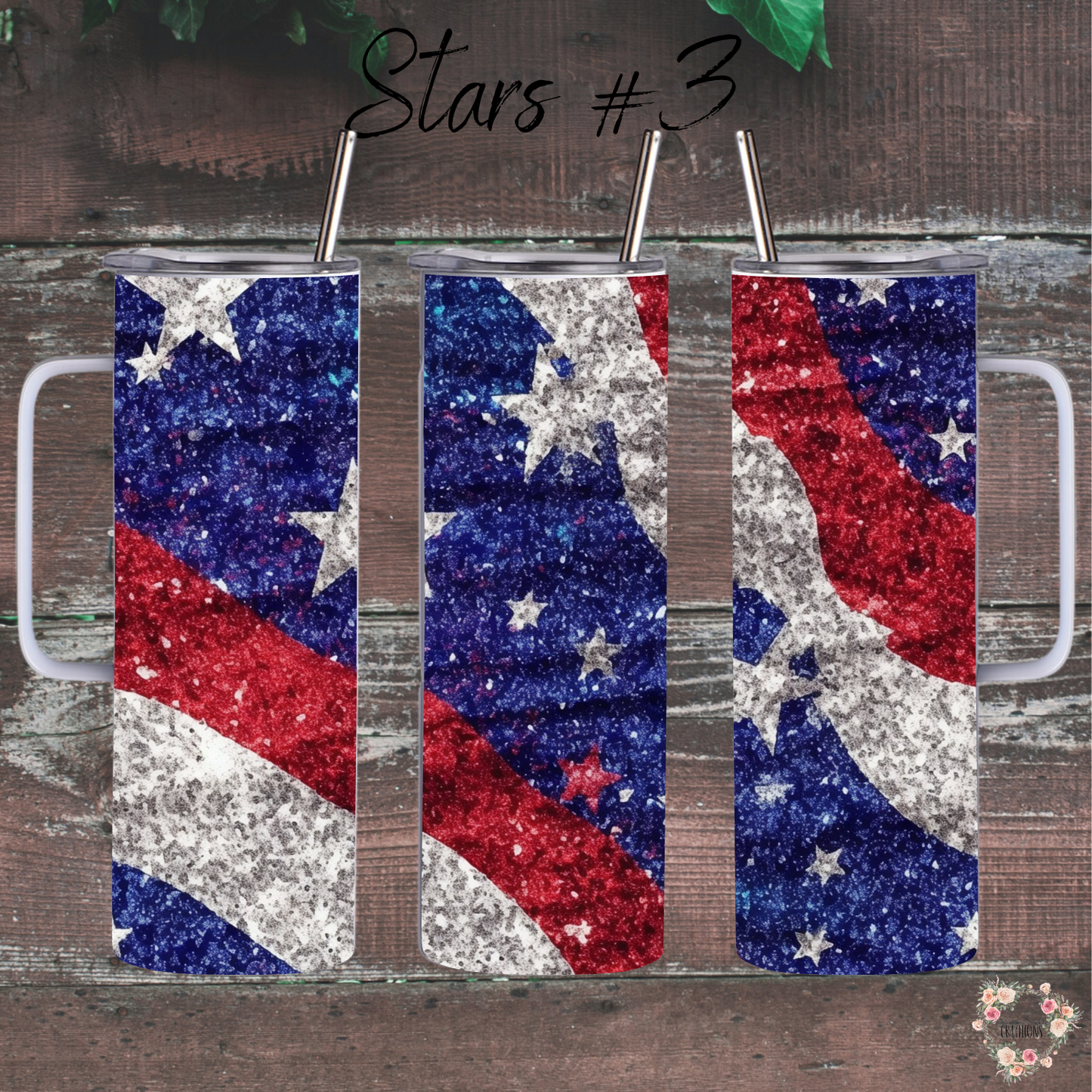 Patriotic Tumbler Collection – Sparkle with American Spirit - (Stars #3) Tumbler