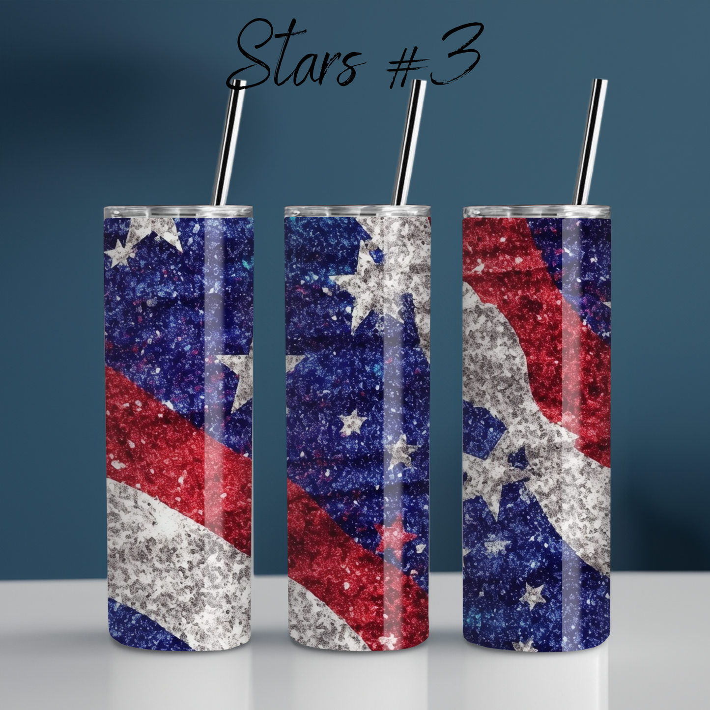 Patriotic Tumbler Collection – Sparkle with American Spirit - (Stars #3) Tumbler