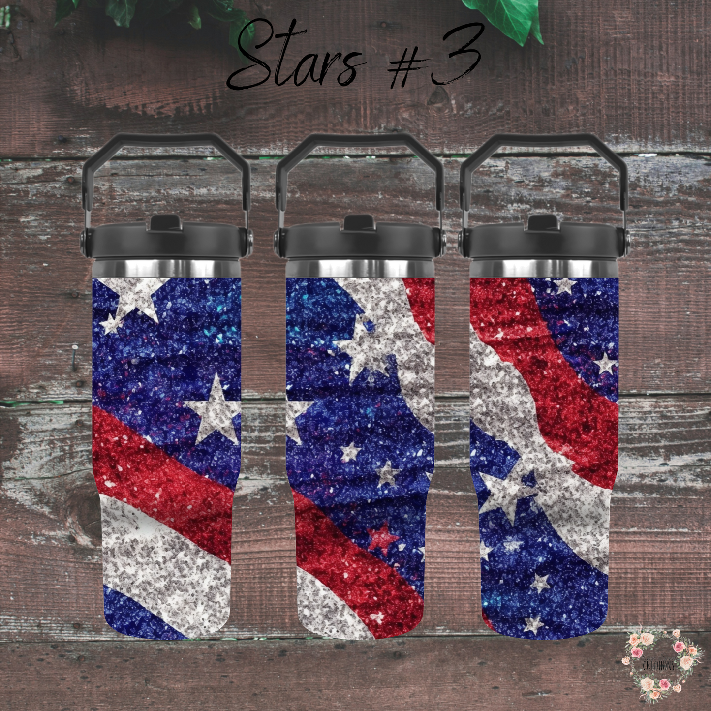 Patriotic Tumbler Collection – Sparkle with American Spirit - (Stars #3) Tumbler