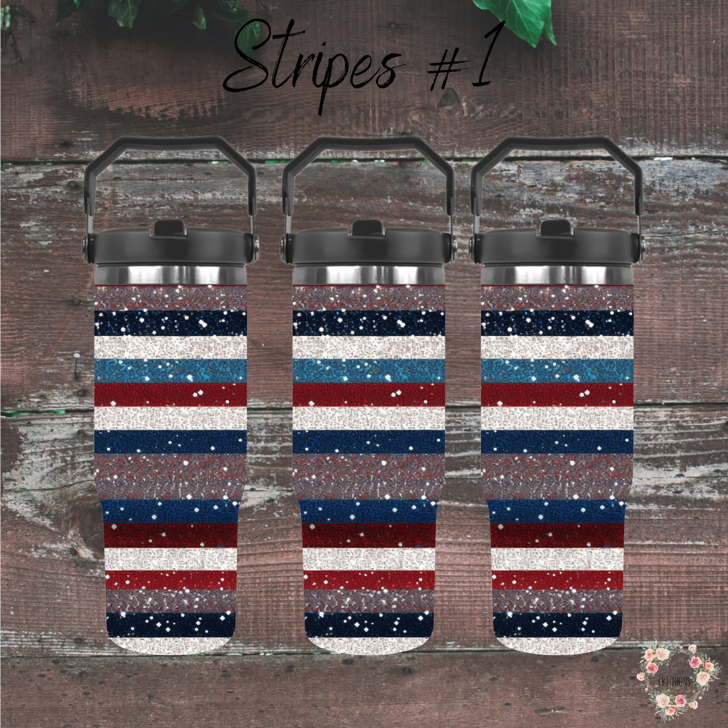 Patriotic Tumbler Collection – Vintage American Vibes - (Stripes #1) - Tumbler