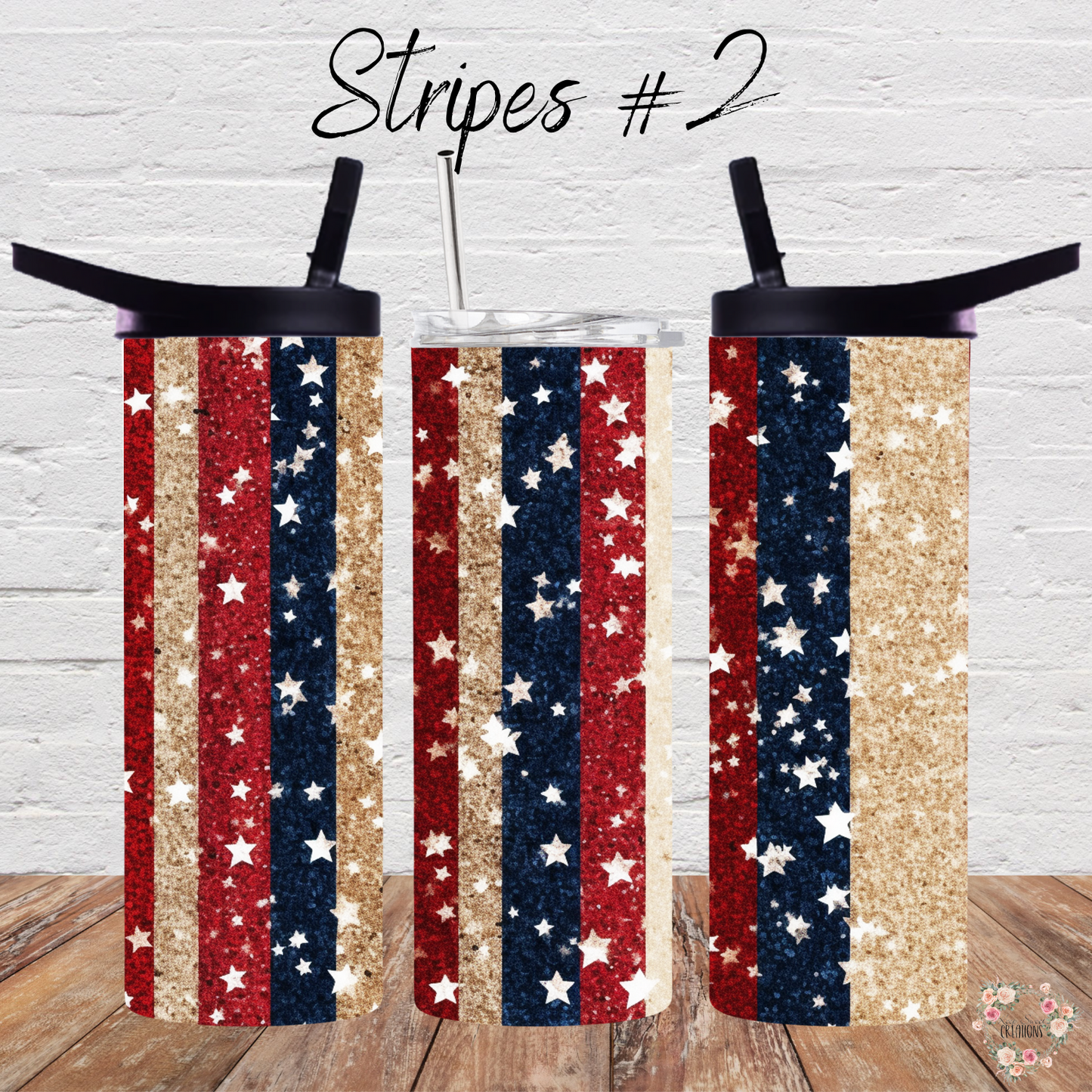 Patriotic Tumbler Collection – Classic American Charm - (Stripes #2) Tumbler