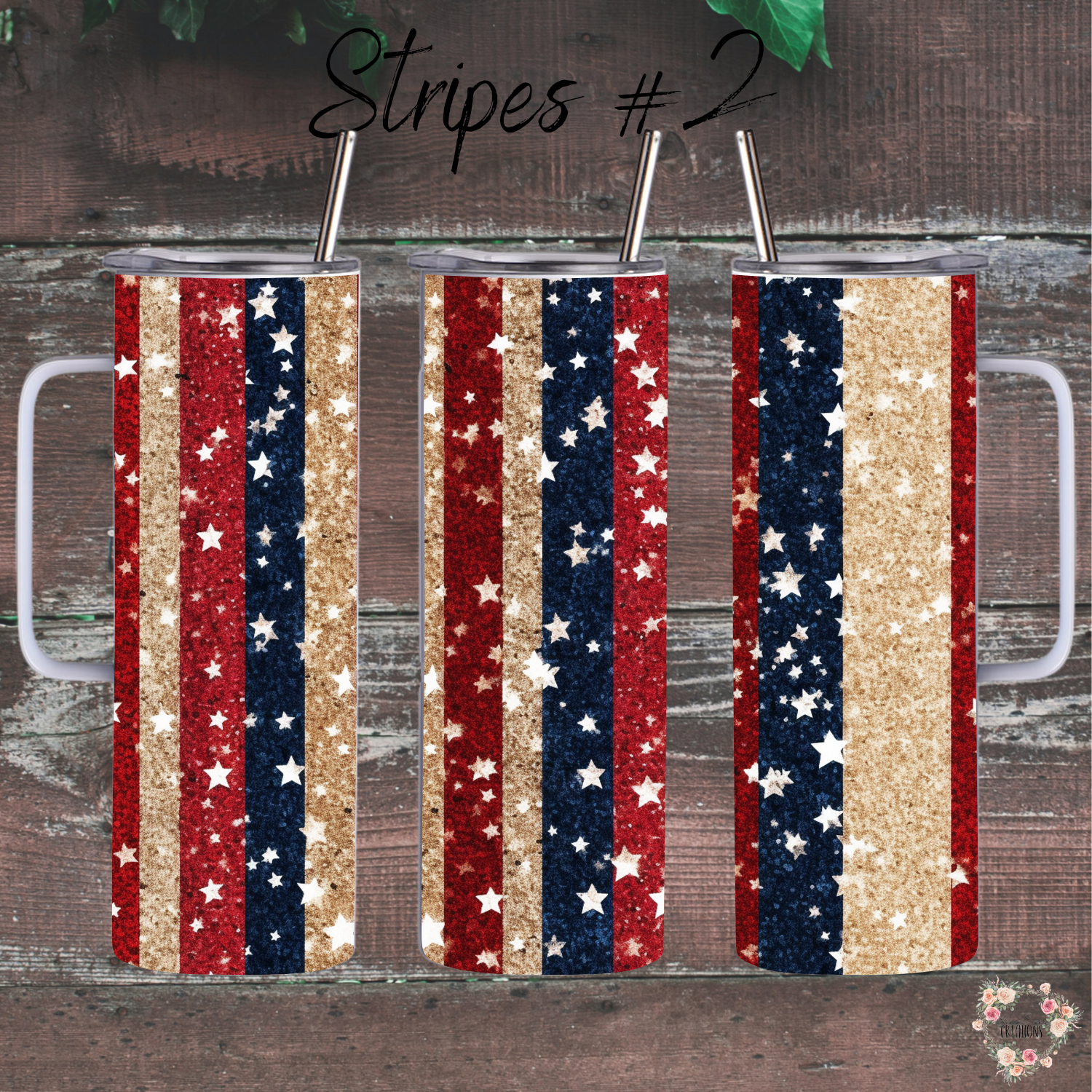 Patriotic Tumbler Collection – Classic American Charm - (Stripes #2) Tumbler