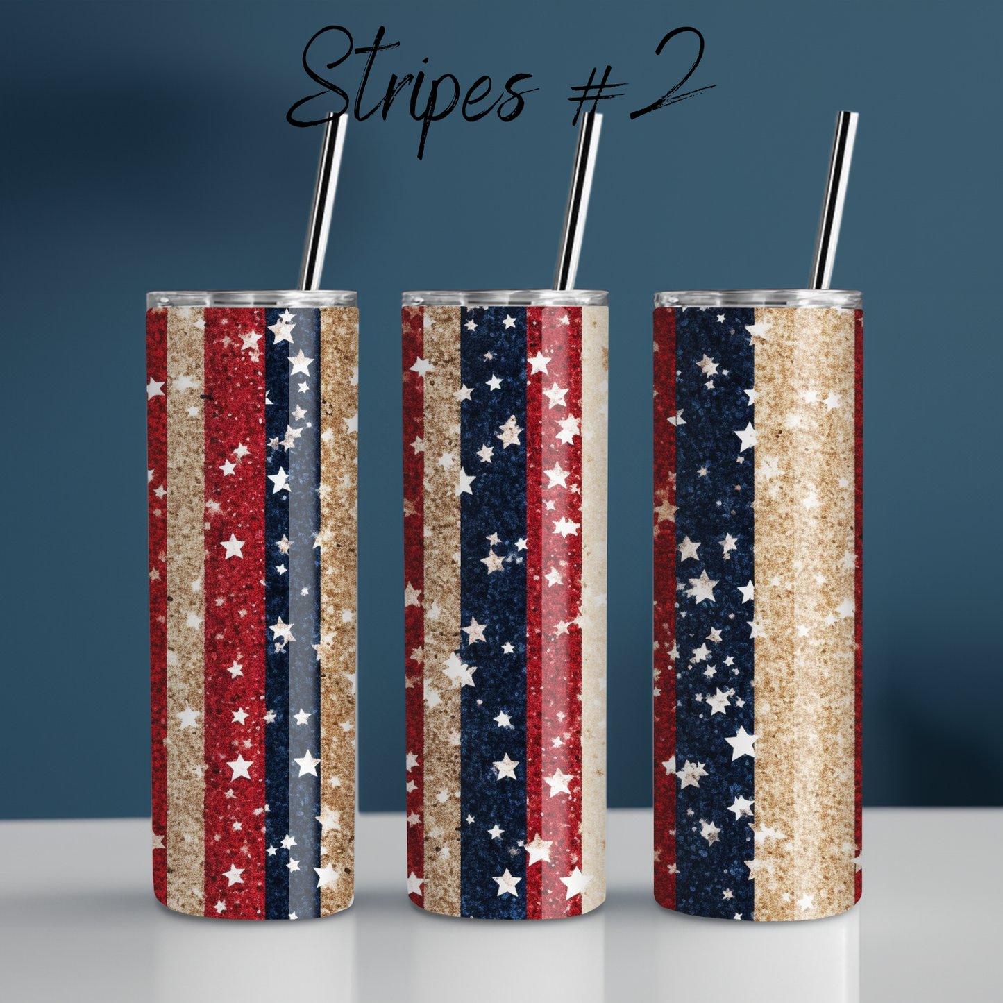 Patriotic Tumbler Collection – Classic American Charm - (Stripes #2) Tumbler