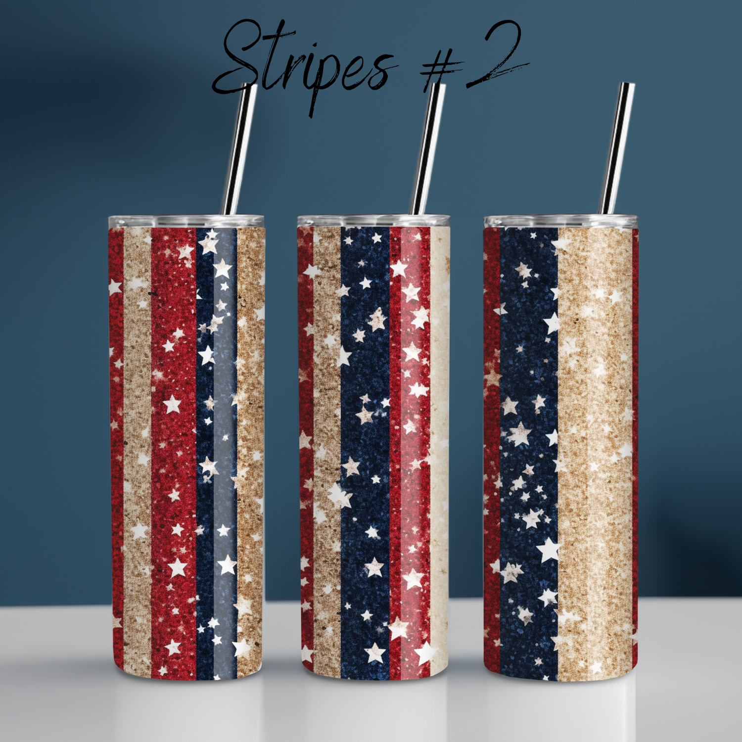 Patriotic Tumbler Collection – Classic American Charm - (Stripes #2) Tumbler