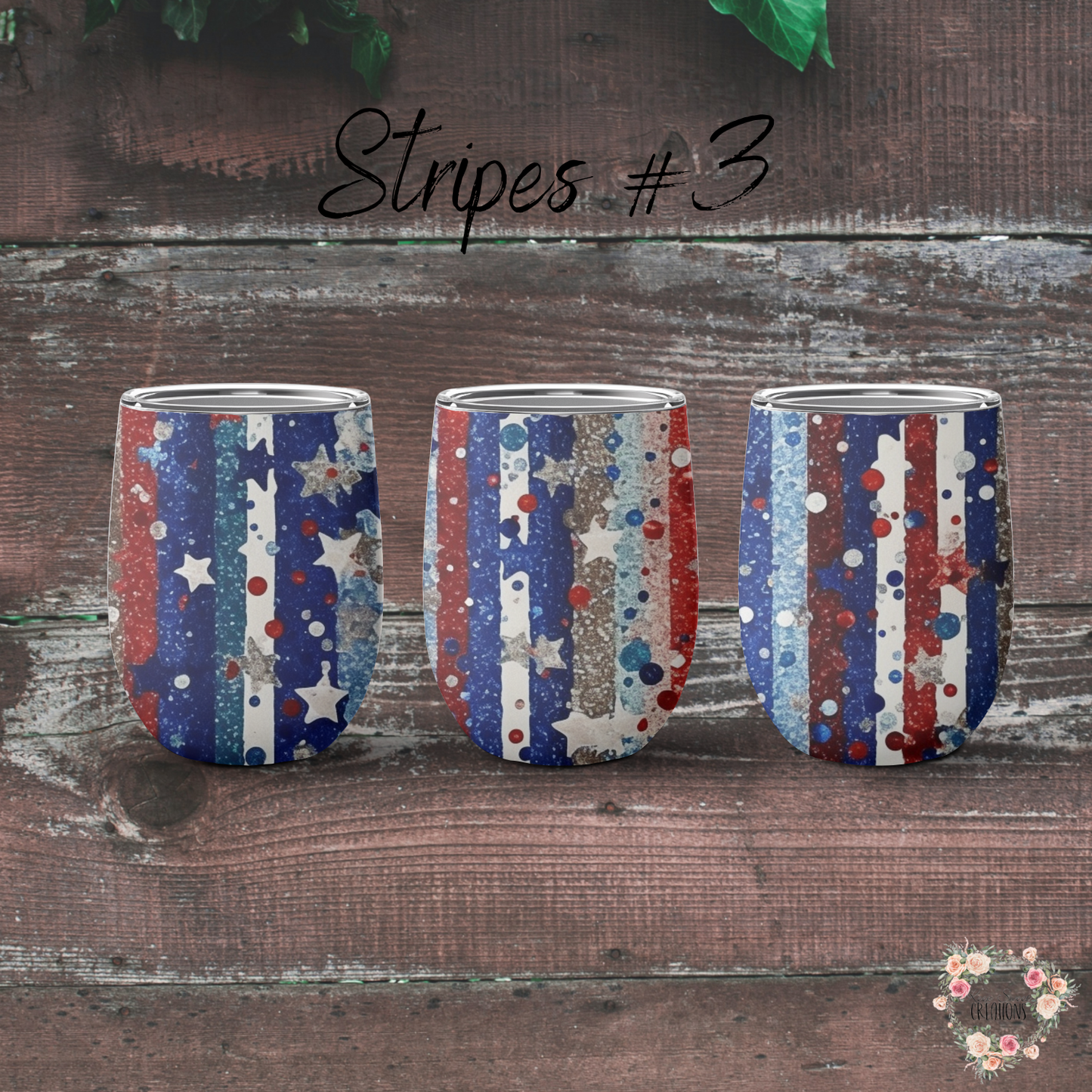 Patriotic Tumbler Collection – Sparkle with Every Sip - (Stripes #3) Tumbler