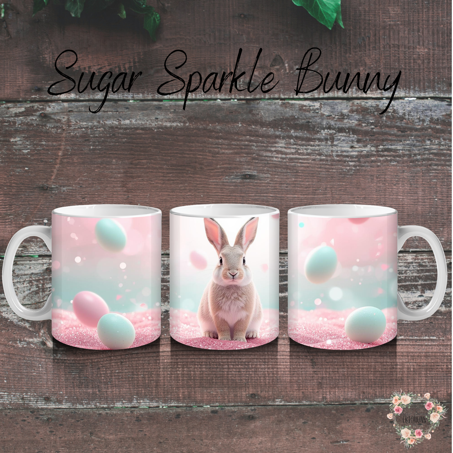 Sugar Sparkle Bunny Tumbler | Pastel Easter Bunny Spring Cup (11–32 oz)
