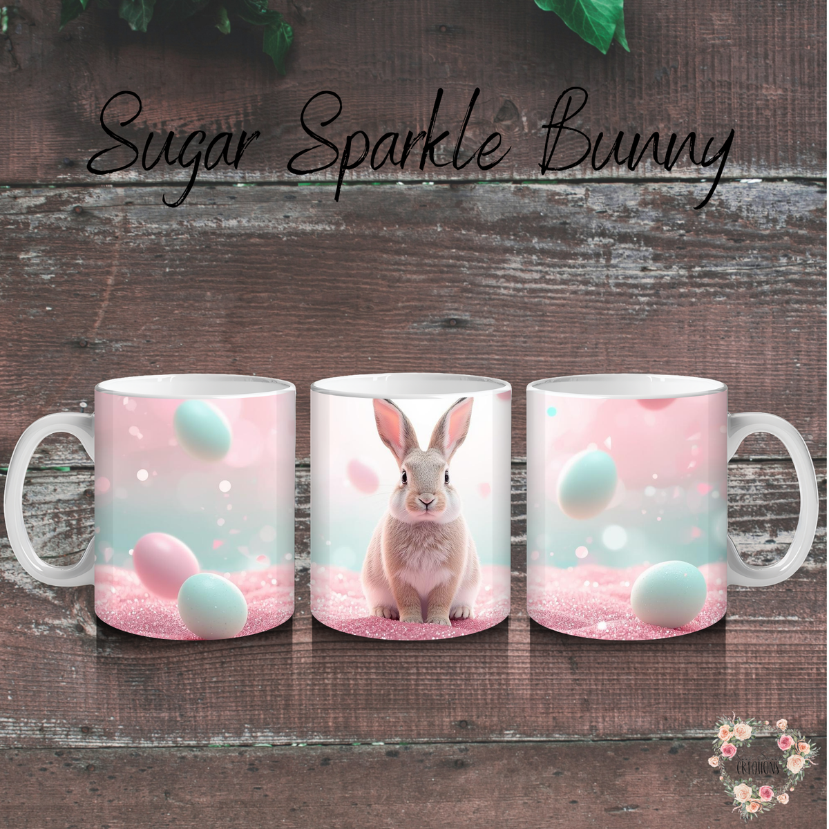 Sugar Sparkle Bunny Tumbler | Pastel Easter Bunny Spring Cup (11–32 oz)