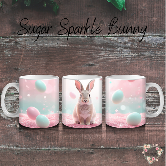 Sugar Sparkle Bunny Tumbler | Pastel Easter Bunny Spring Cup (11–32 oz)